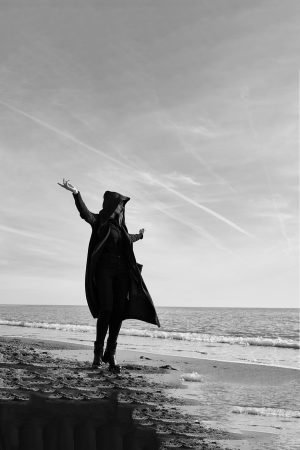 BLACK DRESS<BR>HOODIE